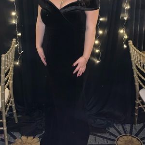 Velvet off the shoulder dress